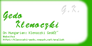 gedo klenoczki business card